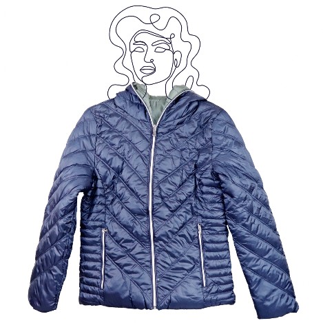 chaleco para mujer en color azul y gris