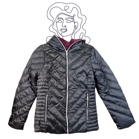 chamarra para mujer en color negro y uva